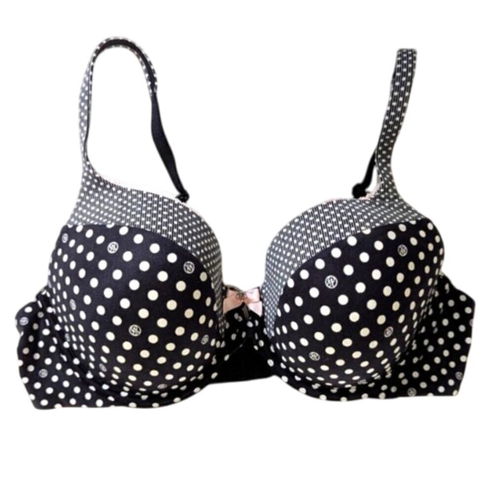 Like New VS Lined Perfect‎ Coverage Mixed Pattern Polka Dot Bra 36C